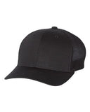 Richardson Fitted Trucker With R Flex Hat Custom Embroidered 110 Black