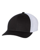 Richardson Fitted Trucker With R Flex Hat Custom Embroidered 110 Black White