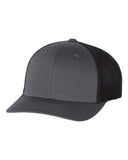 Richardson Fitted Trucker With R Flex Hat Custom Embroidered 110 Charcoal Black