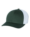 Richardson Fitted Trucker With R Flex Hat Custom Embroidered 110 Dark Green White