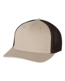 Richardson Fitted Trucker With R Flex Hat Custom Embroidered 110 Khaki Coffee