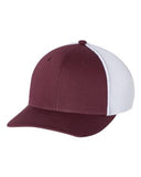 Richardson Fitted Trucker With R Flex Hat Custom Embroidered 110 MAroon White