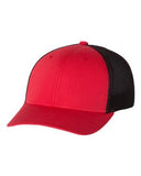 Richardson Fitted Trucker With R Flex Hat Custom Embroidered 110 Red BLack