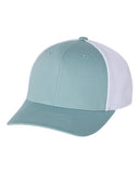 Richardson Fitted Trucker With R Flex Hat Custom Embroidered 110 Smoke Blue White