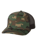 Richardson Patterned Snapback Trucker Hat Custom Embroidered 112P Army Camo Black