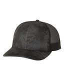 Richardson Patterned Snapback Trucker Hat Custom Embroidered 112P Typhone Black