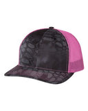 Richardson Patterned Snapback Trucker Hat Custom Embroidered 112P Typone Neon Pink