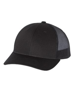 Richardson Patterned Low Profile Trucker Hat Custom Embroidered 115 Black