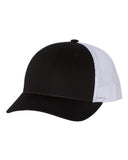 Richardson Patterned Low Profile Trucker Hat Custom Embroidered 115 Black White