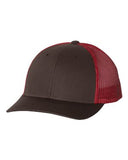 Richardson Patterned Low Profile Trucker Hat Custom Embroidered 115 Coffee Claret