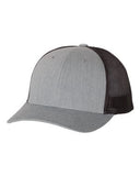 Richardson Patterned Low Profile Trucker Hat Custom Embroidered 115 Grey Dark Charcoal