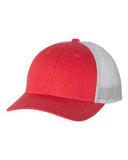 Richardson Patterned Low Profile Trucker Hat Custom Embroidered 115 Heather Red Silver