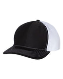 Richardson Twill Back Trucker Hat Custom Embroidered 312 Black White