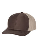 Richardson Twill Back Trucker Hat Custom Embroidered 312 Brown Khaki