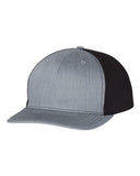 Richardson Twill Back Trucker Hat Custom Embroidered 312 Heather Grey Black