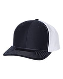 Richardson Twill Back Trucker Hat Custom Embroidered 312 Navy White