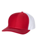 Richardson Twill Back Trucker Hat Custom Embroidered 312 Red White