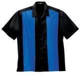 Port Authority Retro Camp Shirt Black Royal Custom Embroidered PC78H