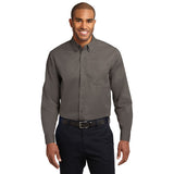 Port Authority Extended Size Long Sleeve Easy Care Shirt Button Up Custom Embroidered S608ES Bark