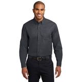 Port Authority Extended Size Long Sleeve Easy Care Shirt Button Up Custom Embroidered S608ES Classic Navy Light Stone