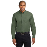 Port Authority Extended Size Long Sleeve Easy Care Shirt Button Up Custom Embroidered S608ES CLover Green