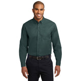 Port Authority Extended Size Long Sleeve Easy Care Shirt Button Up Custom Embroidered S608ES Dark Green