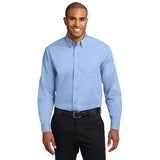 Port Authority Extended Size Long Sleeve Easy Care Shirt Button Up Custom Embroidered S608ES Lght BLue