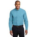 Port Authority Extended Size Long Sleeve Easy Care Shirt Button Up Custom Embroidered S608ES Maui Blue