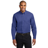 Port Authority Extended Size Long Sleeve Easy Care Shirt Button Up Custom Embroidered S608ES Mediterranean Blue