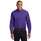 Port Authority Extended Size Long Sleeve Easy Care Shirt Button Up Custom Embroidered S608ES Purple Light Stone