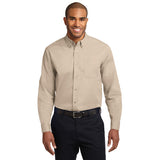 Port Authority Extended Size Long Sleeve Easy Care Shirt Button Up Custom Embroidered S608ES Stone