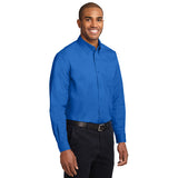 Port Authority Extended Size Long Sleeve Easy Care Shirt Button Up Custom Embroidered S608ES Strong BLue