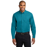 Port Authority Extended Size Long Sleeve Easy Care Shirt Button Up Custom Embroidered S608ES Teal Green