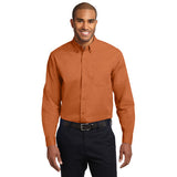 Port Authority Extended Size Long Sleeve Easy Care Shirt Button Up Custom Embroidered S608ES Texas Orange
