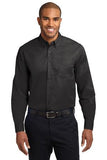 Port Authority Long Sleeve Button Up Shirt Black Custom Embroidered S608