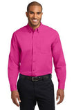Port Authority Long Sleeve Button Up Shirt Pink Custom Embroidered S608