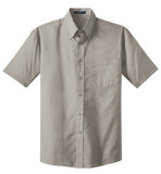 Port Authority Short Sleeve Button Up Custom Embroidered S633 Grey