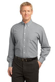 Port Authority Plaid Shirt Grey Custom Embroidered S639
