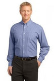 Port Authority Plaid Shirt Blue Custom Embroidered S639