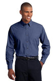 Port Authority Crosshatch Button Up Polo Deep Blue Custom Embroidered S640