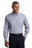 Port Authority Crosshatch Button Up Polo Navy Frost Custom Embroidered S640