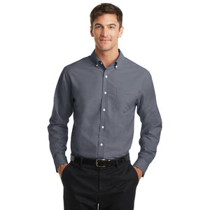 Port Authority SuperPro Oxford Shirt Custom Embroidered S658 Black