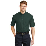 Cornerstone Short Sleeve Twill Button Polo Dark Green Custom Embroidered BC3909