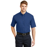 Cornerstone Short Sleeve Twill Button Polo Royal Custom Embroidered BC3909