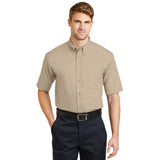 Cornerstone Short Sleeve Twill Button Polo Stone Custom Embroidered BC3909