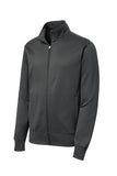 Sport Tek Fleece Full Zip Jacket Dark Smoke Custom Embroidered ST241