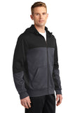 Sport Tek Fleece Full Zip Hooded Jacket Custom Embroidered ST245 Black Graphite