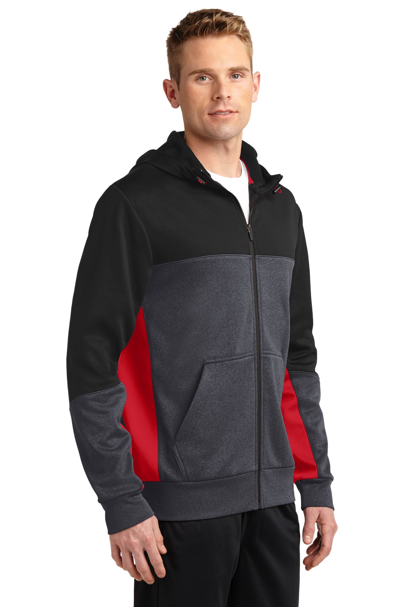 Sculptor - Sport-Tek® Tech Fleece Colorblock Full-Zip Hooded Jacket (S –  Johnny Battle