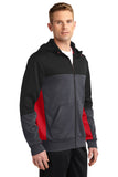 Sport Tek Fleece Full Zip Hooded Jacket Custom Embroidered ST245 Red