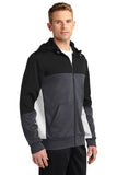 Sport Tek Fleece Full Zip Hooded Jacket Custom Embroidered ST245 Black Graphite